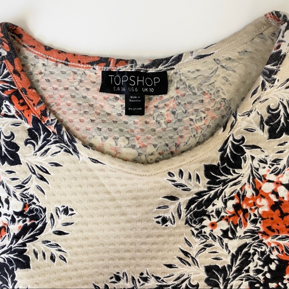 TOPSHOP
Women's Orange Floral Texture Flippy Dress - Picture 4 of 8